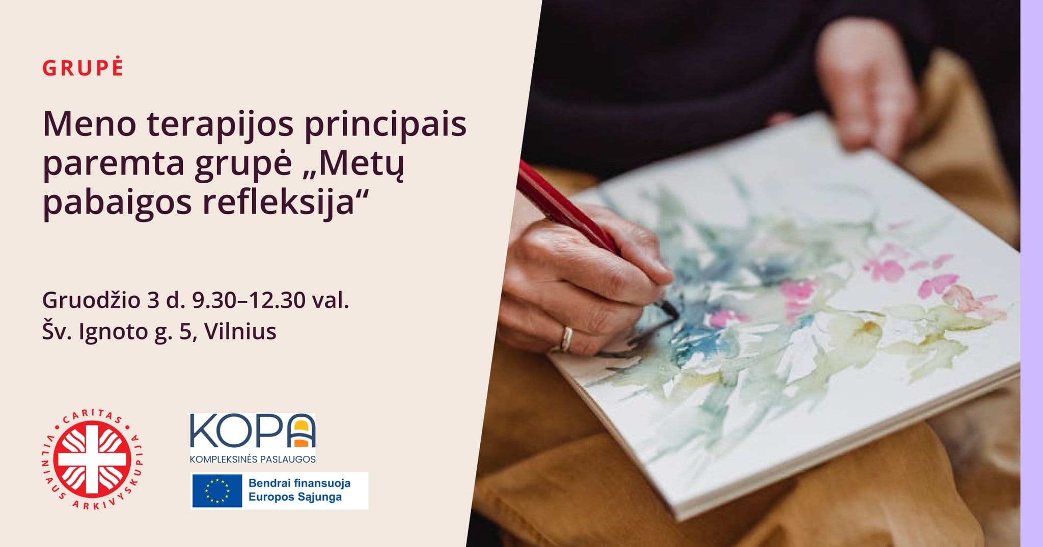 Meno terapijos principais paremta grupė „Metų pabaigos refleksija”