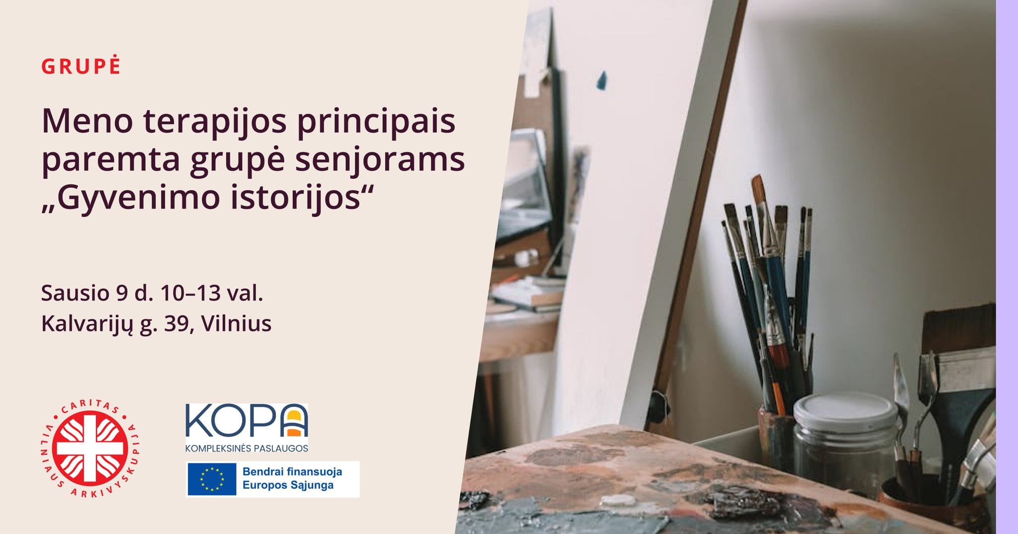 Meno terapijos principais paremta grupė senjorams „Gyvenimo istorijos”