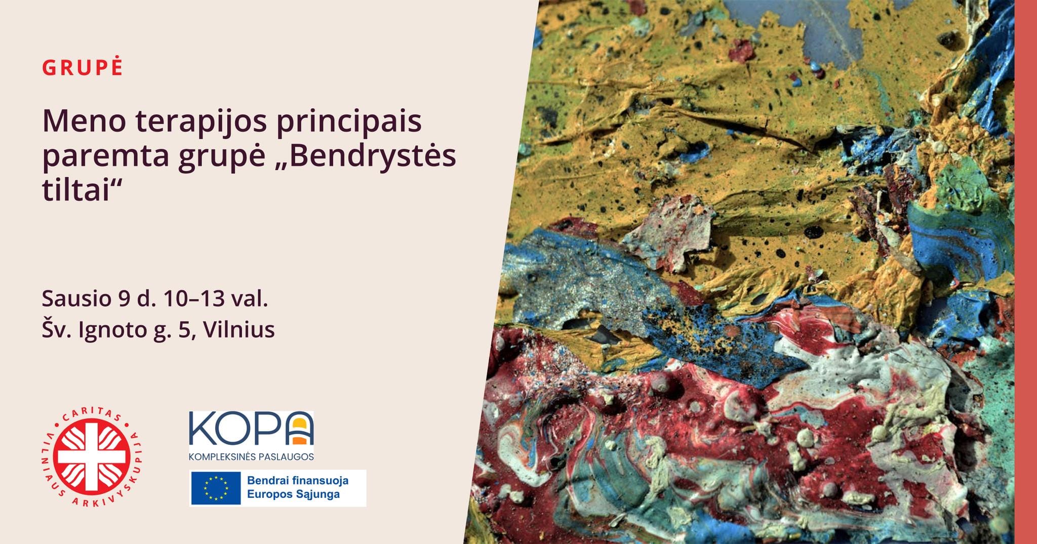 Meno terapijos principais paremta grupė „Bendrystės tiltai“ | Nemokama grupė