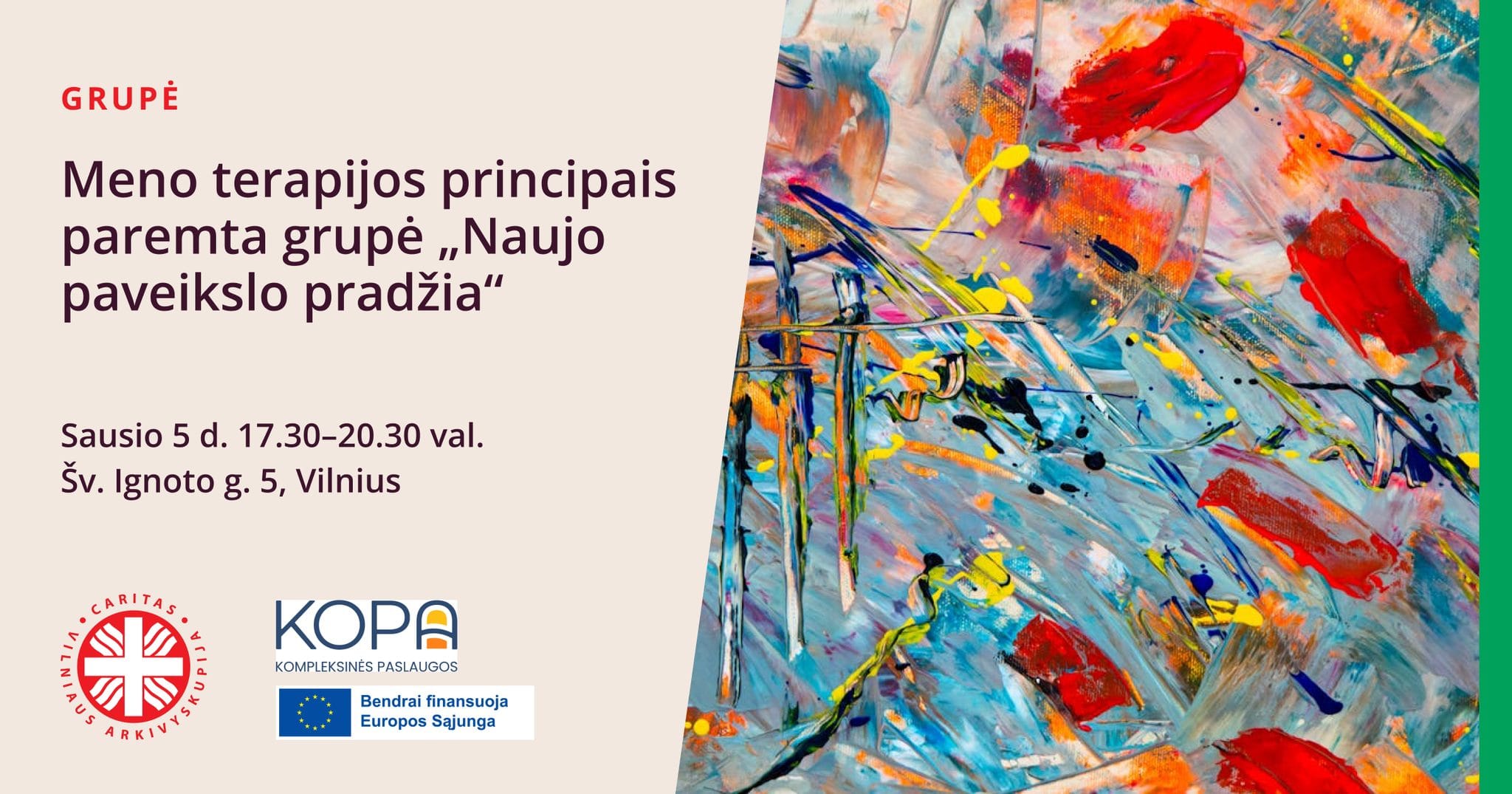 Meno terapijos principais paremta grupė „Naujo paveikslo pradžia“