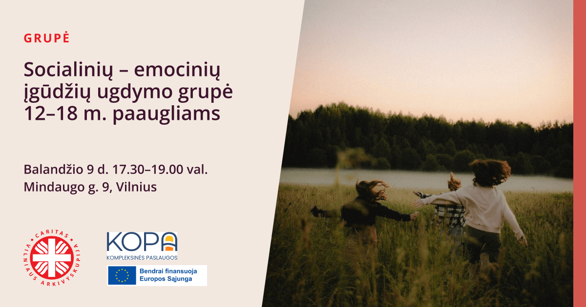 Socialinių – emocinių įgūdžių ugdymo grupė 12-18 m. paaugliams