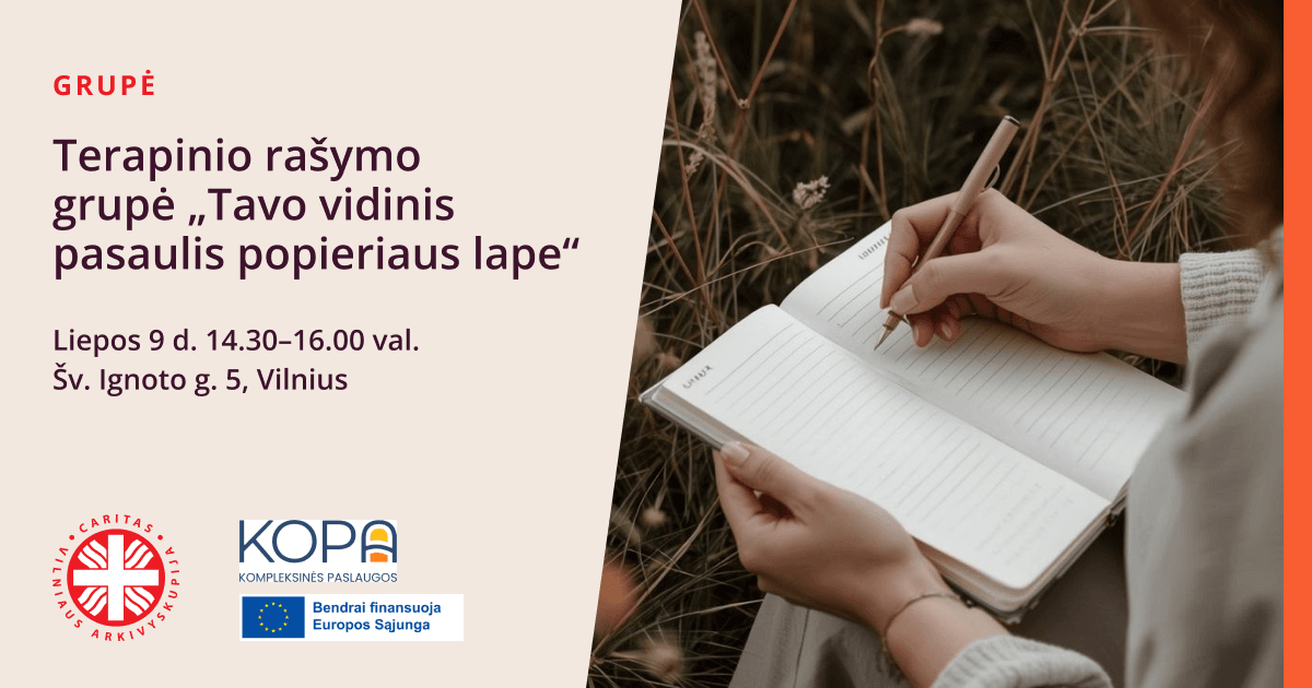 Terapinio rašymo grupė „Tavo vidinis pasaulis popieriaus lape”
