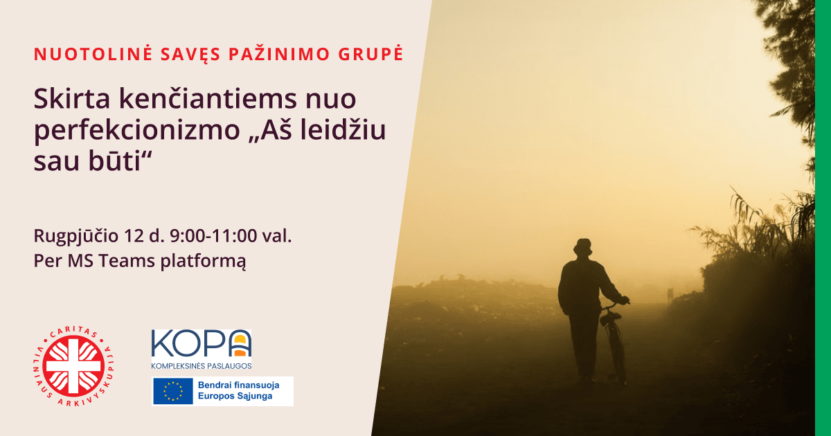 Nuotolinė grupė, kenčiantiems nuo perfekcionizmo „Aš leidžiu sau būti“