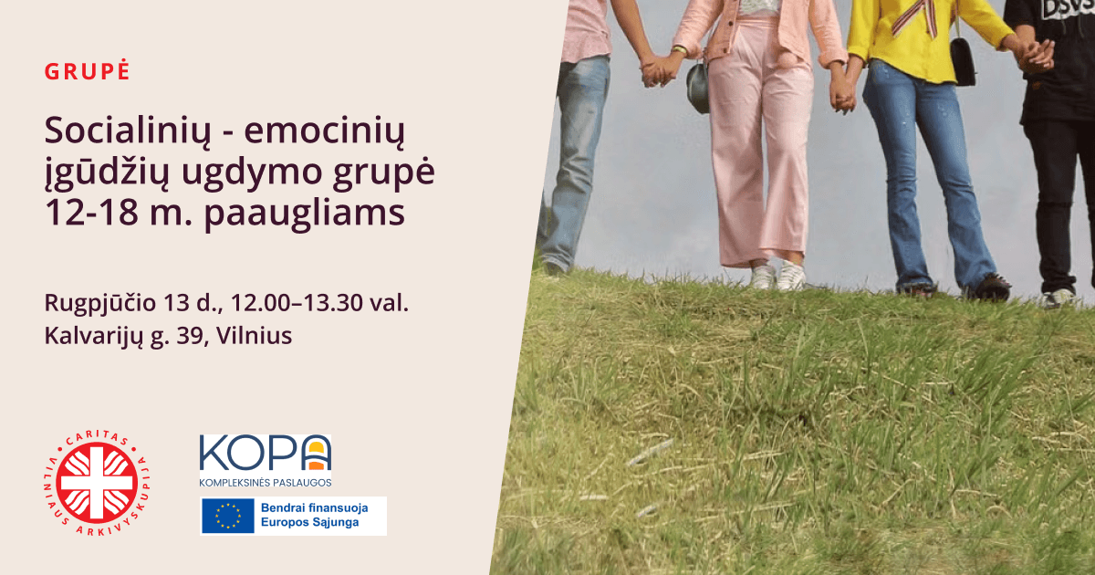 Socialinių – emocinių įgūdžių ugdymo grupė 12-18 m. paaugliams