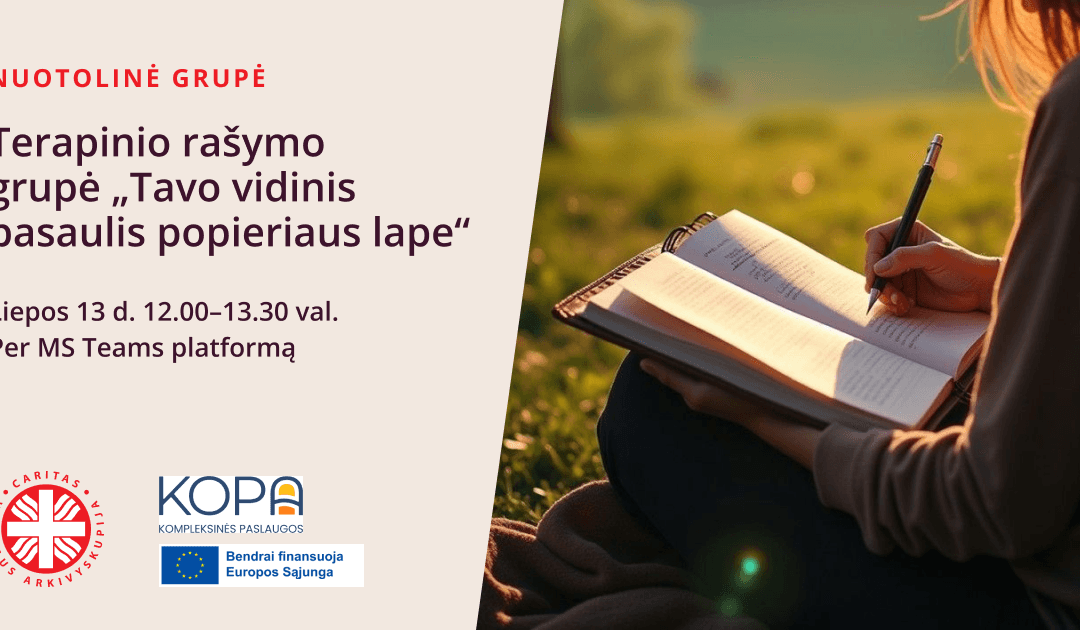Nuotolinė terapinio rašymo grupė „Tavo vidinis pasaulis popieriaus lape”