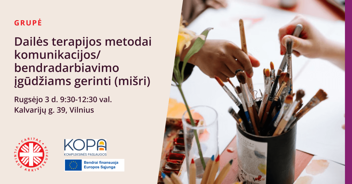 Dailės terapijos metodai komunikacijos/bendradarbiavimo įgūdžiams gerinti (mišri)
