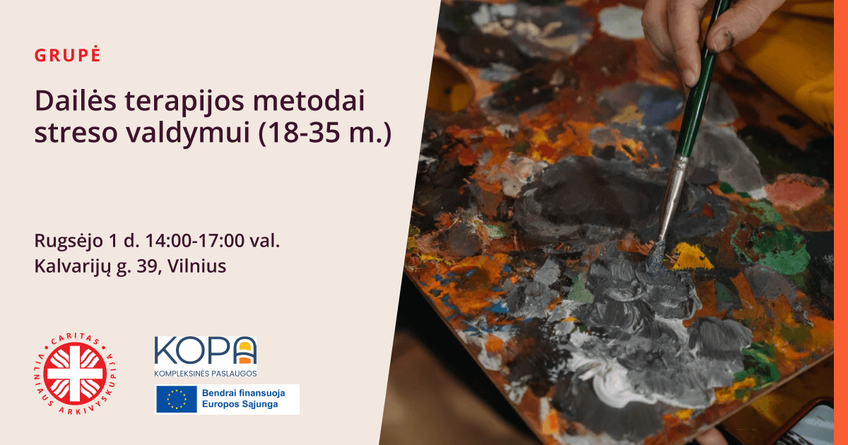 Dailės terapijos metodai streso valdymui (18-35 m.)