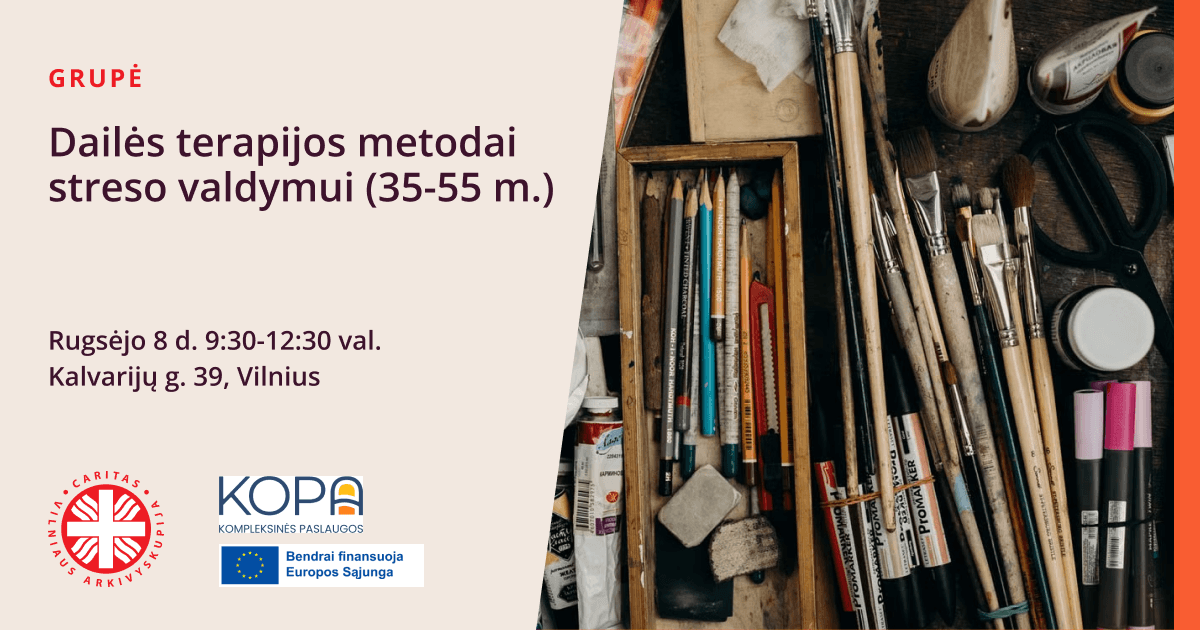Dailės terapijos metodai streso valdymui (35-55 m.)