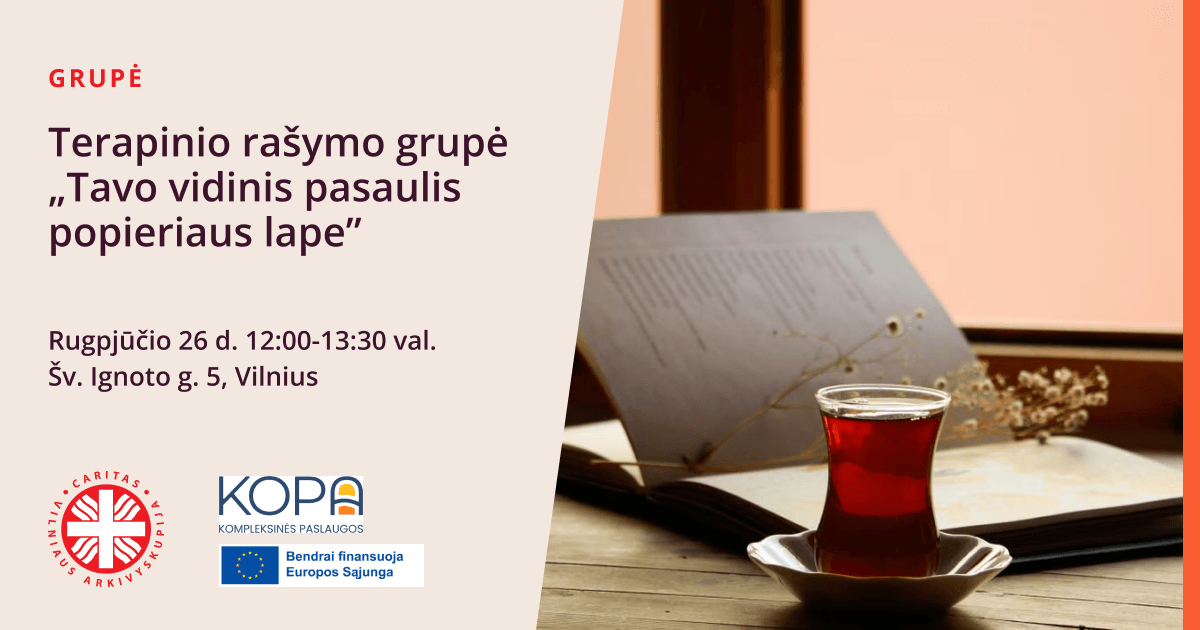 Terapinio rašymo grupė „Tavo vidinis pasaulis popieriaus lape”