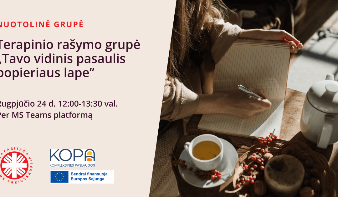 Nuotolinė terapinio rašymo grupė „Tavo vidinis pasaulis popieriaus lape”