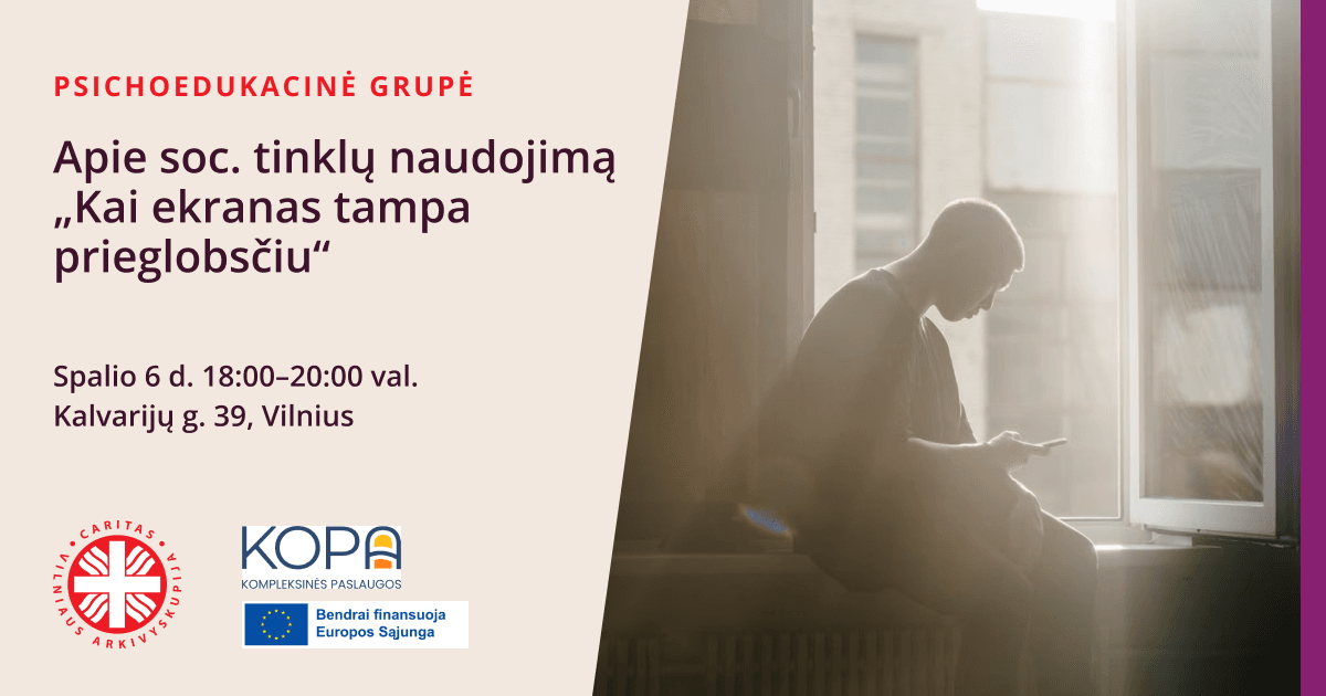 10 06 Psichoedukacinė grupė apie soc. tinklų naudojimą „Kai ekranas tampa prieglobsčiu“ 10 06 Psichoedukacinė grupė apie soc. tinklų naudojimą „Kai ekranas tampa prieglobsčiu“