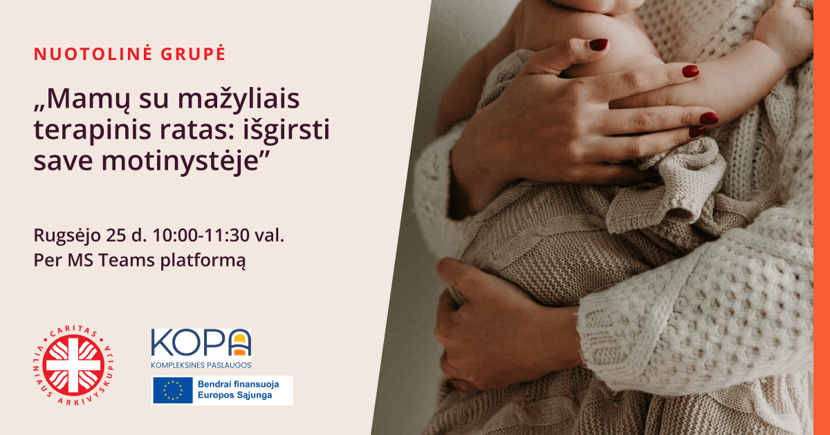 Nuotolinė grupė „Mamų su mažyliais terapinis ratas: išgirsti save motinystėje”