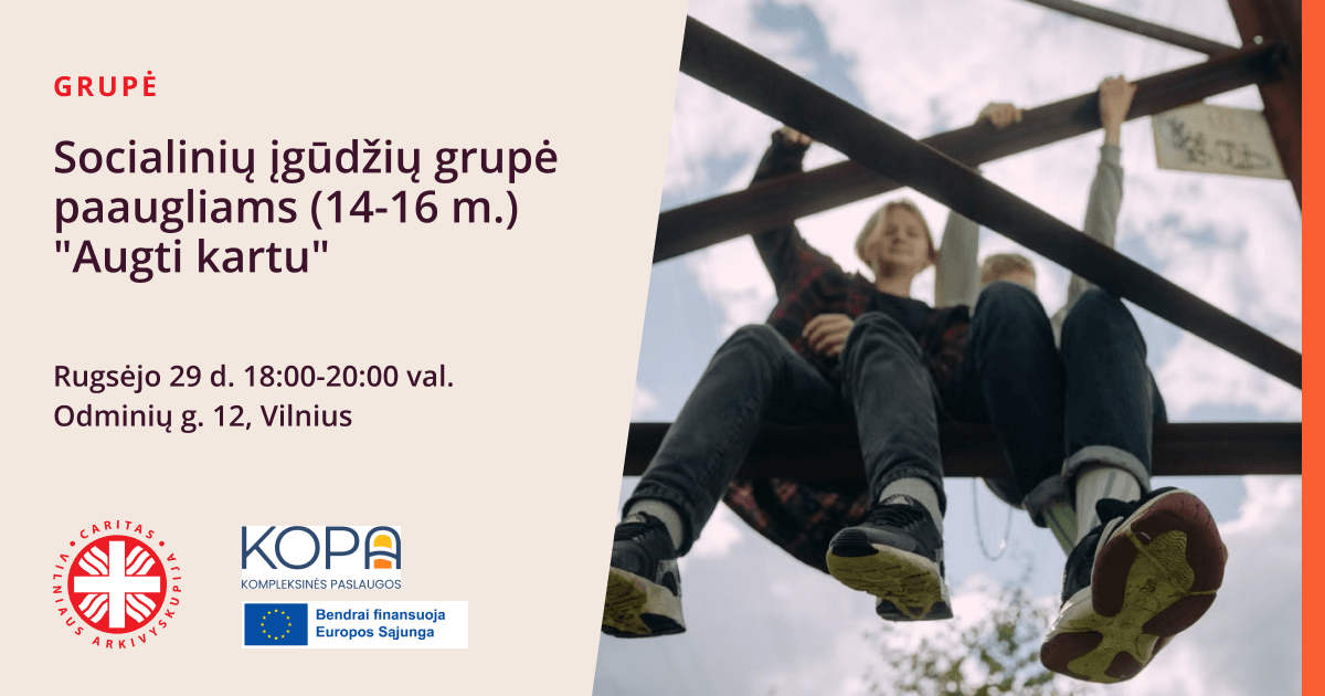 Socialinių įgūdžių grupė paaugliams (14-16 m.) "Augti kartu"