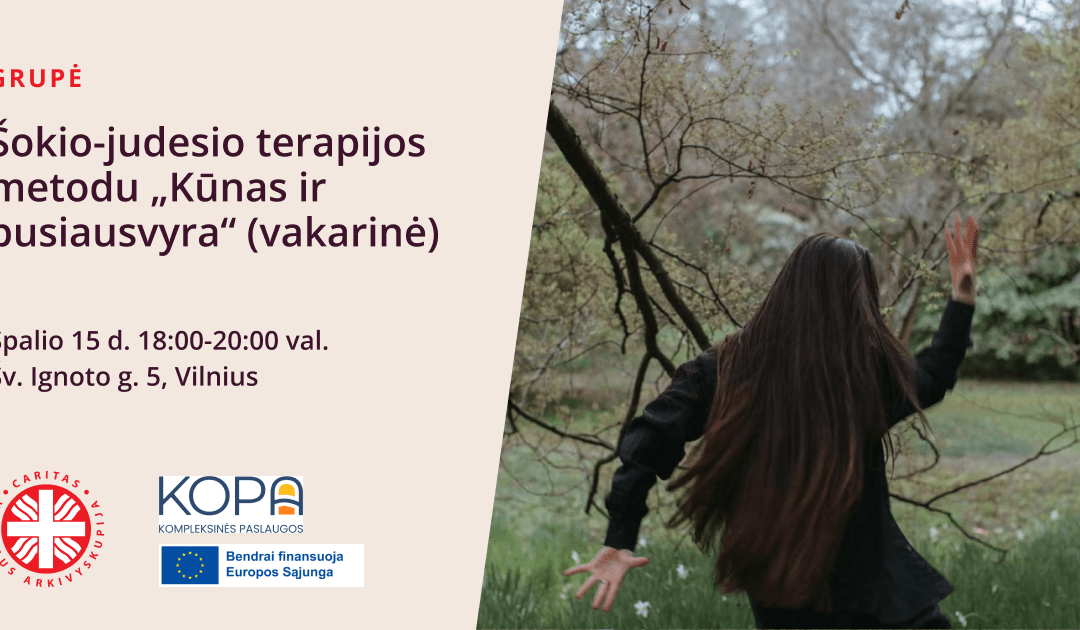 Grupė šokio-judesio terapijos metodu „Kūnas ir pusiausvyra“ (vakarinė)