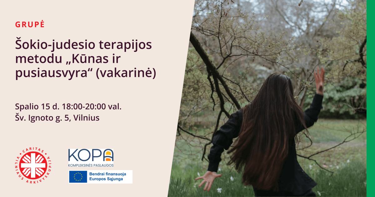 Grupė šokio-judesio terapijos metodu „Kūnas ir pusiausvyra“ (vakarinė)